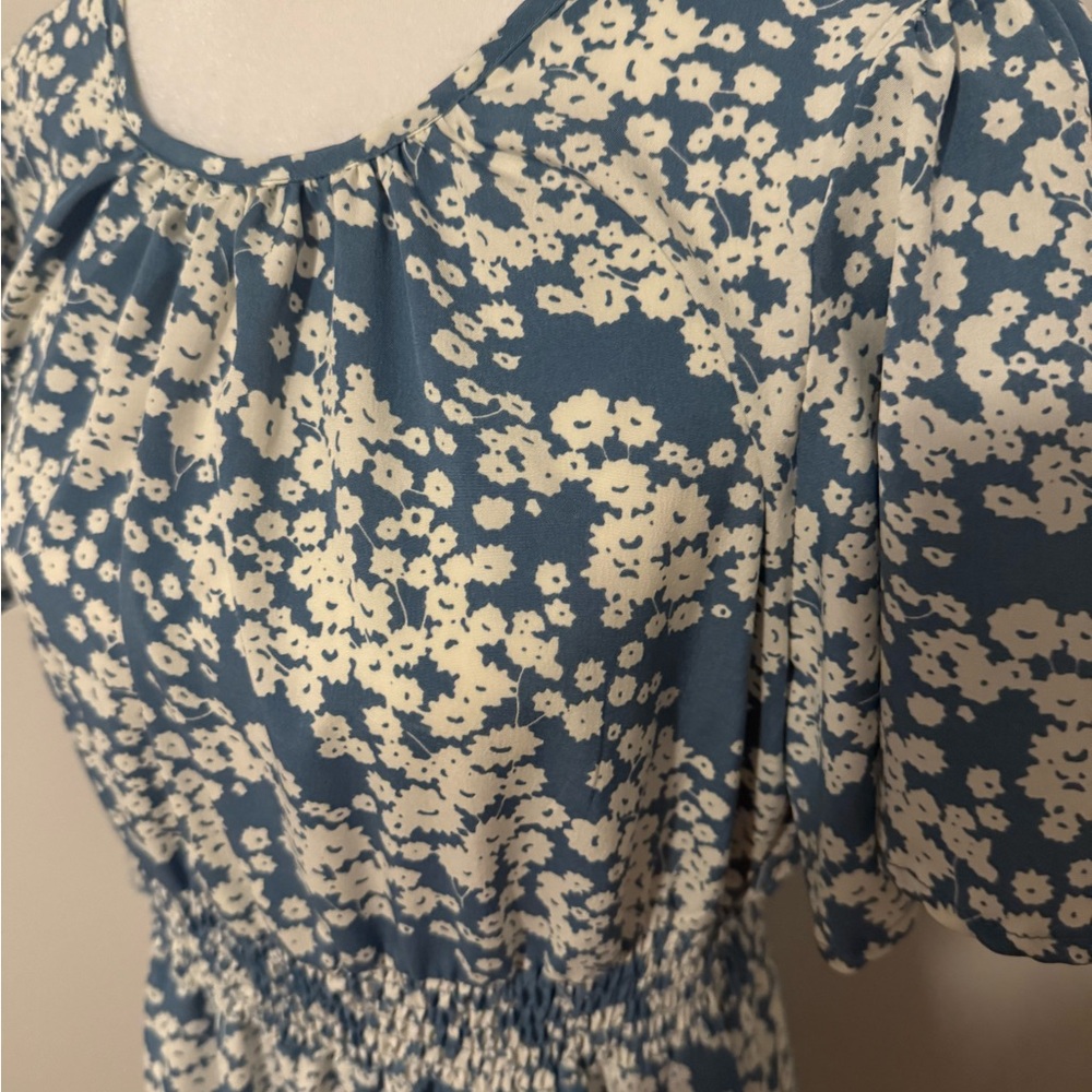 Juniors Floral Blue Maxi Dress - Picture 2 of 6
